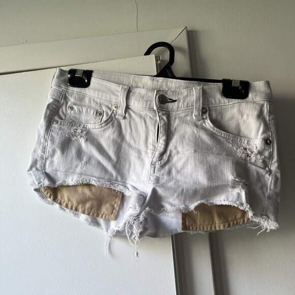 RAG AND BONE MILA TATTERED ARCTIC DENIM SHORTS W26 - Picture 3 of 3